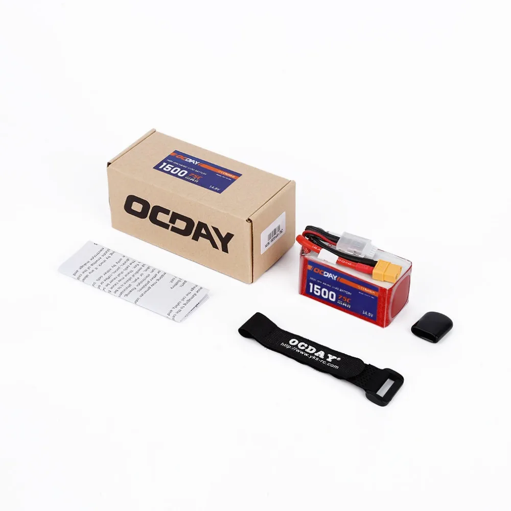 OCDAY 14,8 V 1500mAh 75C Lipo батарея XT60 разъем для 150-280 Raing Quacopter