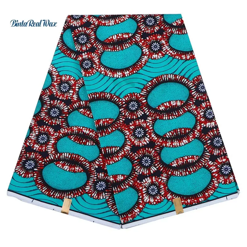 

Retro Ankara African Polyester Wax Prints Fabric New binta real Wax High Quality 6 yards African Fabric for Party Dress FP6154