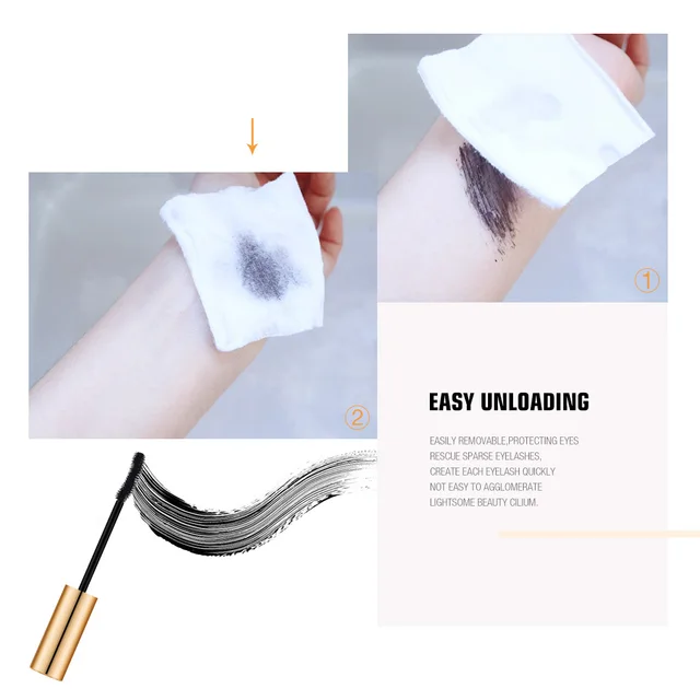 O.TWO.O 3D Mascara Lengthening Black Lash Eyelash Extension Eye Lashes Brush Beauty Makeup Long-wearing Gold Color Mascara 4