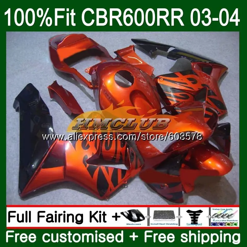 Литые изделия для Honda CBR 600RR 600F5 CBR600 RR 2003 2004 72CL. 104 orange черный CBR600RR CBR600F5 CBR 600 RR F5 03 04 OEM обтекатели - Цвет: No. 1