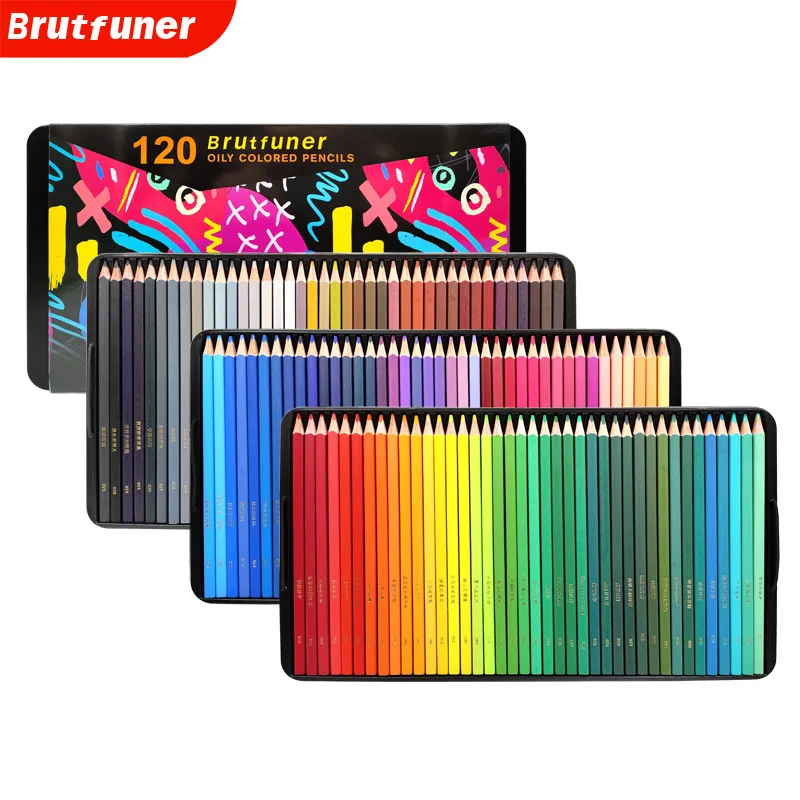 Brutfuner NEW 72/120Colors Oily Color Pencils Square Trendy Pastel