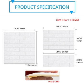 3D Wall Stickers Marble Brick Wallpaper Thicken and Self Adhesive Waterproof DIY Kitchen Bathroom Home Wall Decal Sticker Vinyl