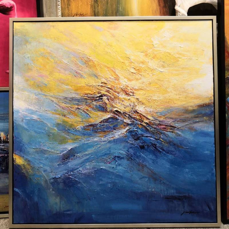 

KOWELL 100% Handpainted Modern Abstract Oil Painting On Canvas Art Gift Home Decor Living Room Wall Art Frameless Picture