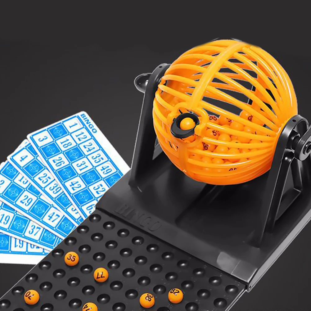 Bingo Game Console Simulative Lottery Machine Mini Creative Children Educational Toys Home Bingo Machine for Party Games Props