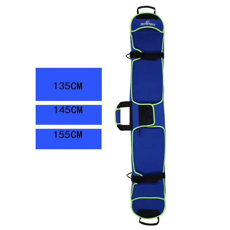 blue-155cm Лыжная сумка 135-155 см, сумка для сноуборда, шпон, покрытие для доски, лыжная сумка, не царапается, не ржавеет, защитная крышка для лезвия, ткань для дайвинга - Цвет: blue-155cm