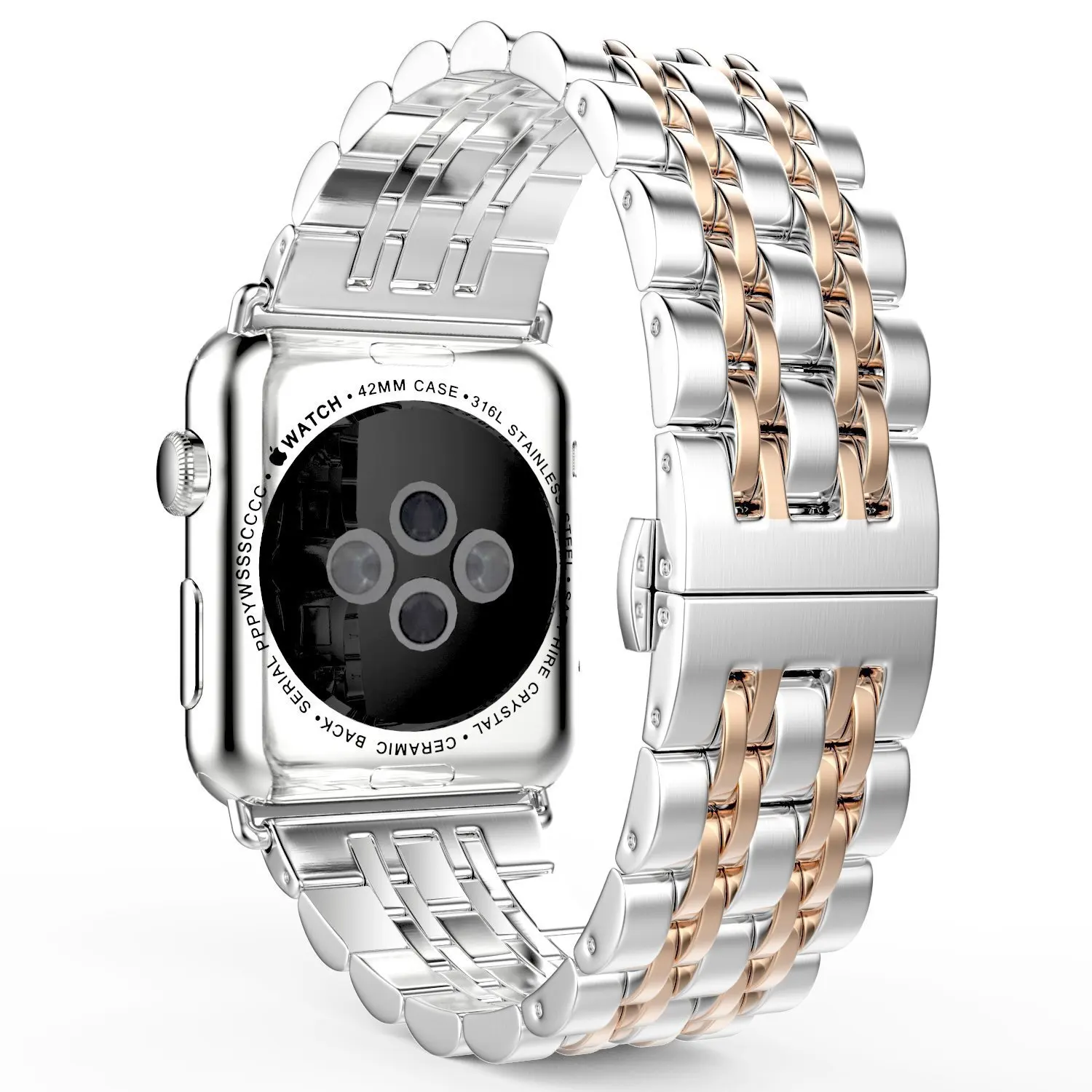 Ремешок мужской из нержавеющей стали для Apple Watch 5 4 3 2 1 металлическая цепочка