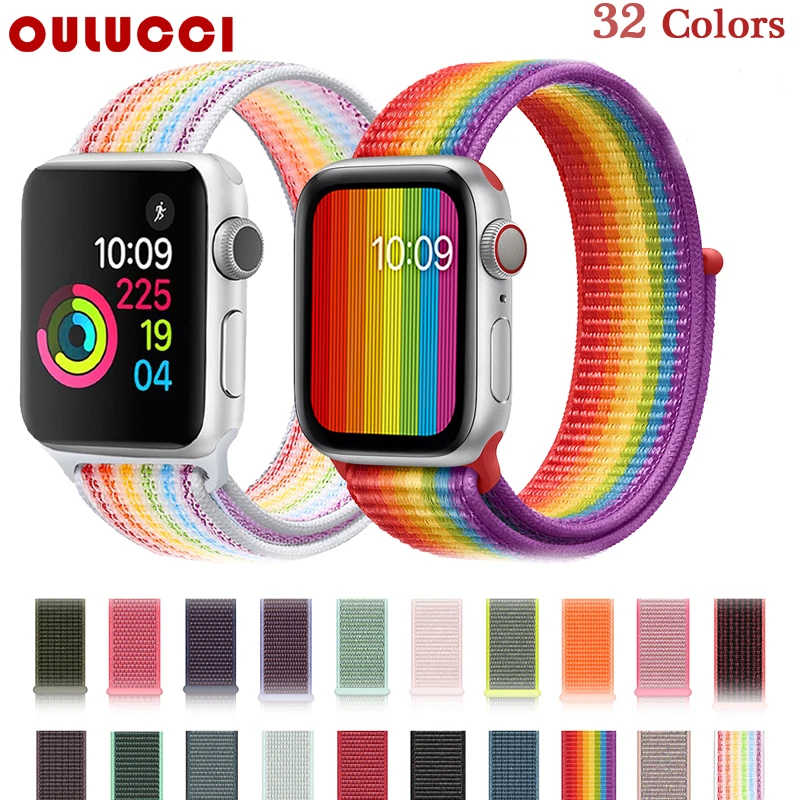

OULUCCI 38 42 Nylon strap For Apple Watch band 42mm soft faric sport loop for iwatch 5 4 3 2 1 smart watch bracelet