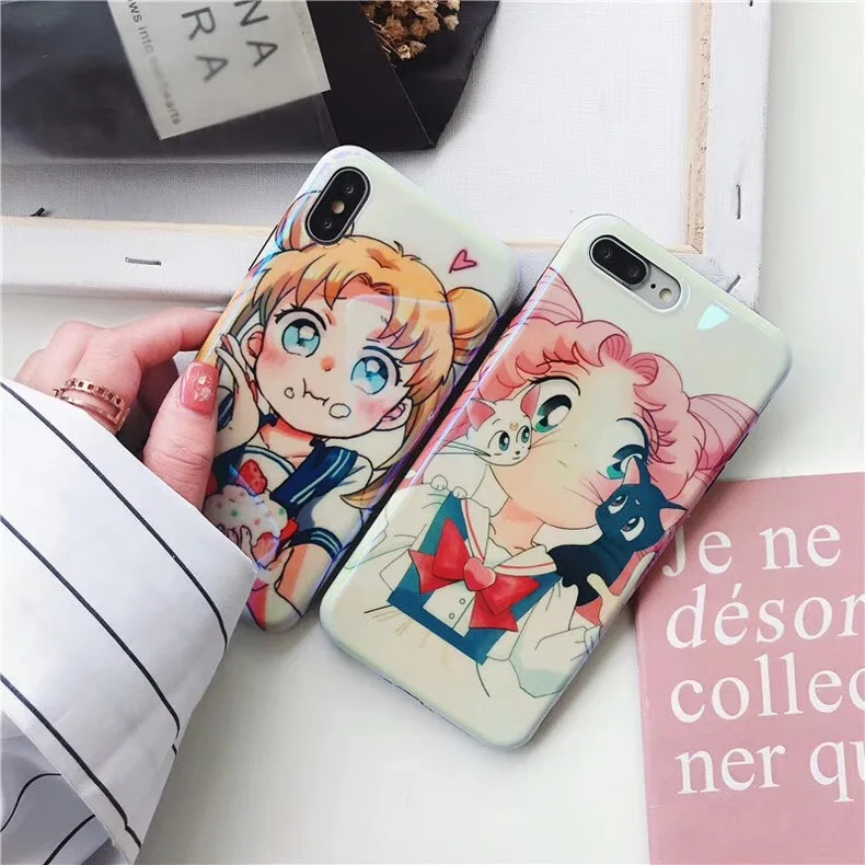 Blueray Cute Cartoon Pretty Girl Applicable iphonexs MAX Phone Case iPhone 8 /7plus Phone Case Women's