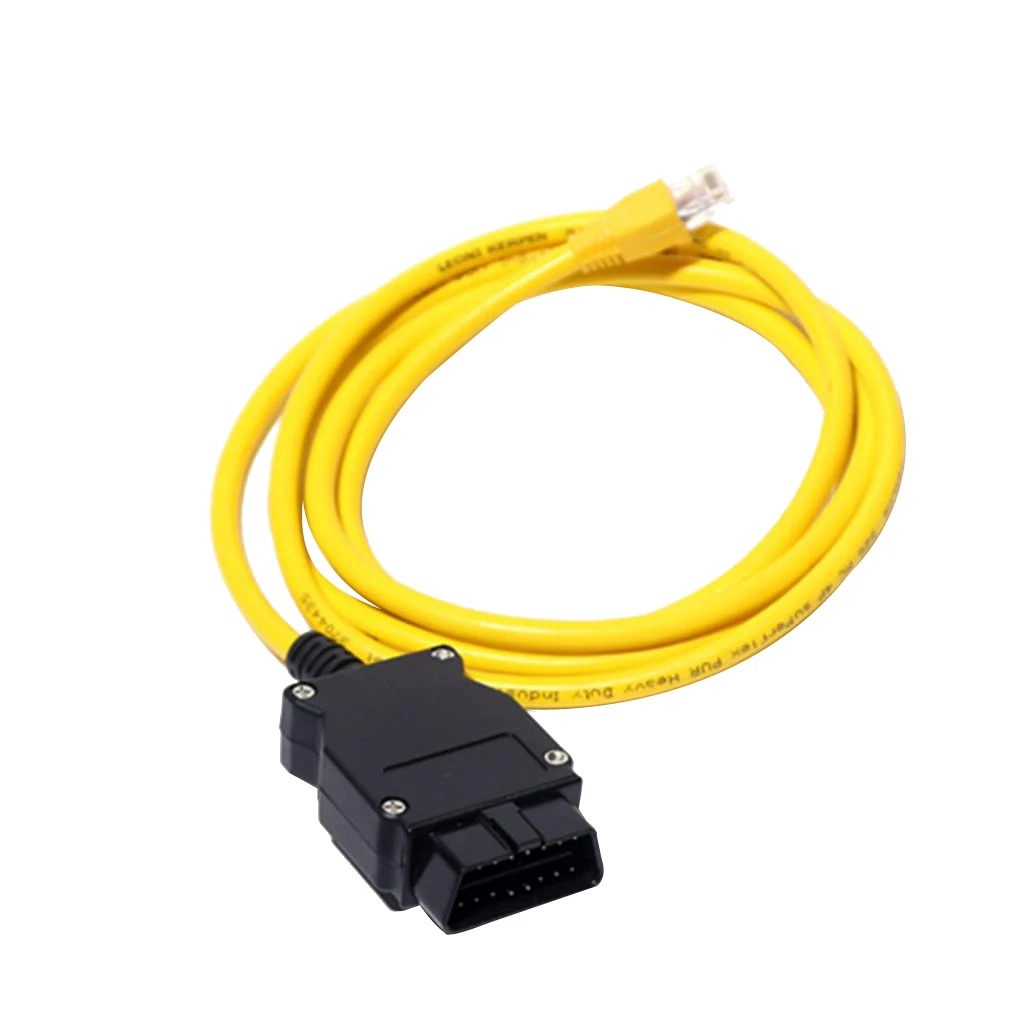 High Reliability 7 Inch OBD Interface Extension Cable Yellow For BMW ENET Series