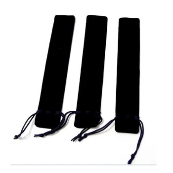 

High quality brand 3pc flannel black pen bag office school 17*5*3.5CM Storage pen case Business Stationery Supplies