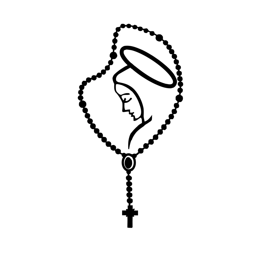

Rosary Virgin Mary Fatima Vinyl Catholic Laptop Car Bumper Stickers Decals Catholic Religous Virgen Latin God KK Vinyl