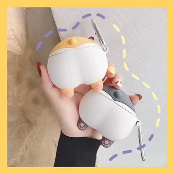 

Cute Corgi Butt 3D Case for Airpods 1 2 3 Pro Case Cover Silicone Earphone Cover for Air Pod Capa for Apple Airpods Pro Cases
