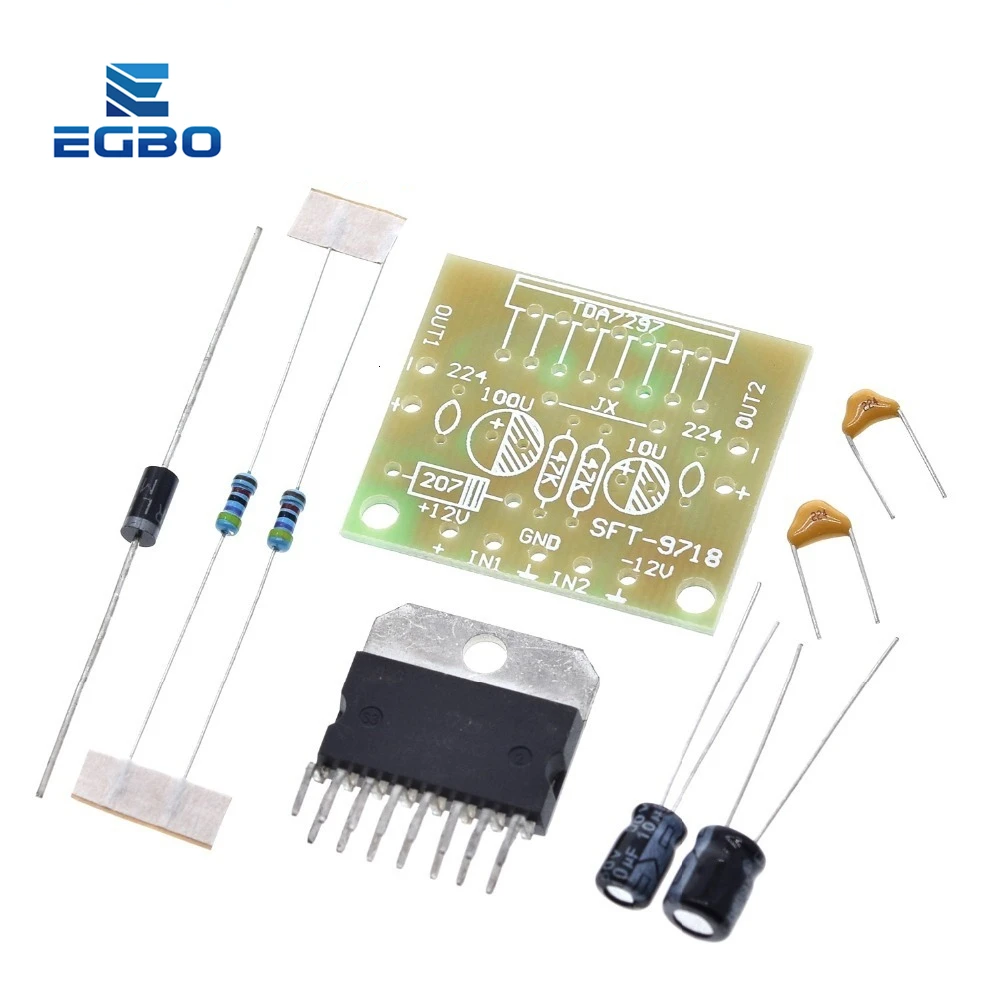 1set TDA7297 amplifier board spare parts dc 12v grade 2.0 dual audio