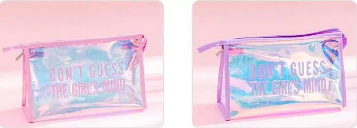 1pc Pencil Case Kawaii Storage Bag Travel Portable Waterproof Wash Bag Creative Transparent Large Capacity Storage Pen Case