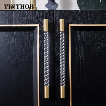 

Transparent Acrylic Handles and Knobs Twisted Grain Drawer Pull T Bar Handle Bedroom Cabinet Long Handle with Solid Brass Bases