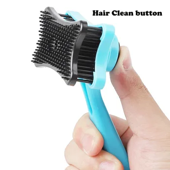 

Dog Hair Grooming Hair Removal Brush Pet Comb Rake for Medium Large Dogs Push Hair Pet Comb Button Easy Cleaning Pet Products