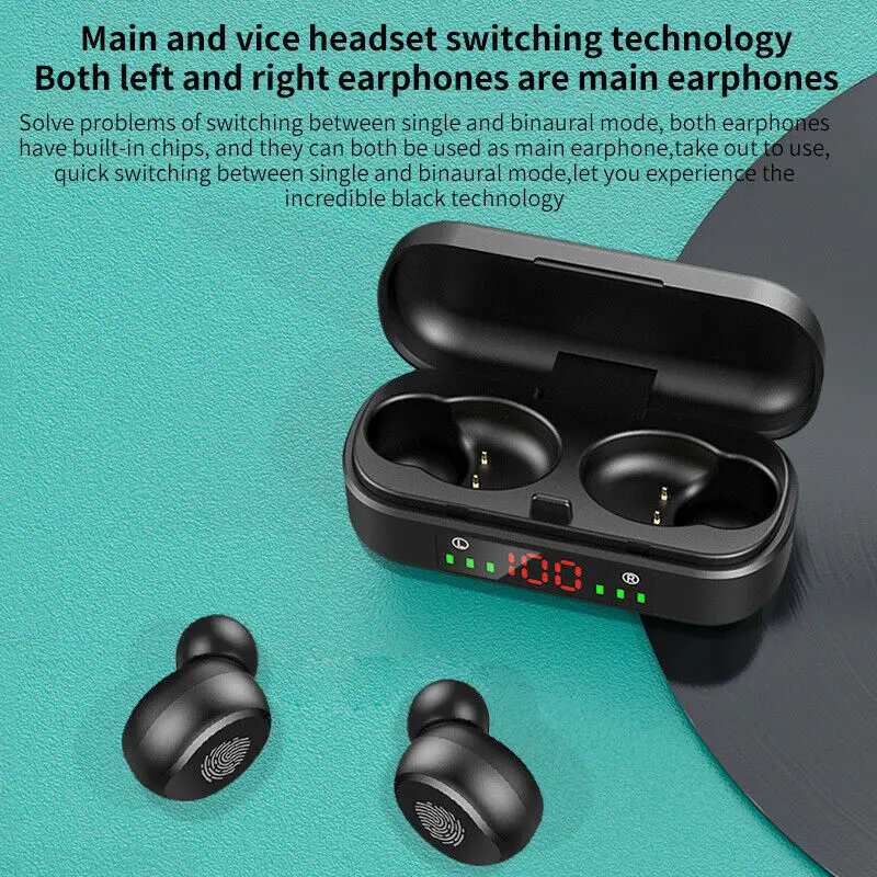Tws Bluetooth 5 0 Earphones Wireless Headphones Sports Led Display Call Mini Wireless V8 Waterproof Fit All Smartphone