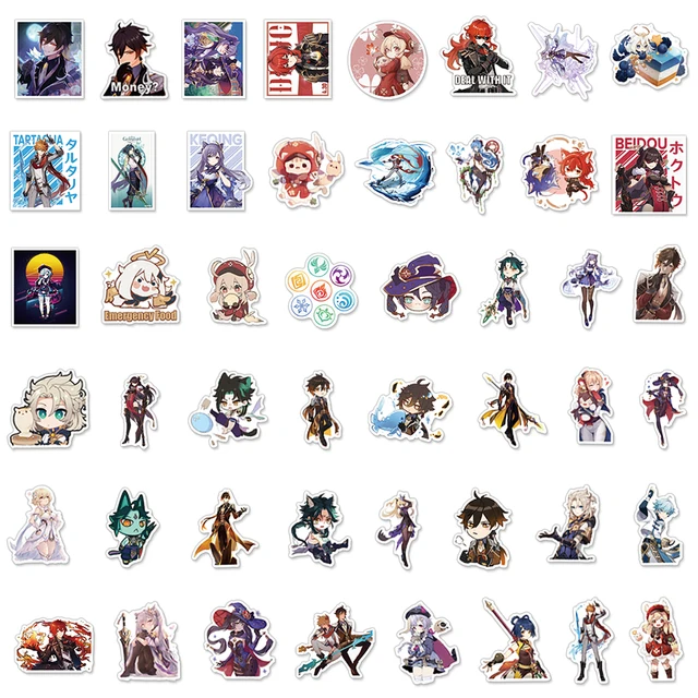 10/30/50/100 PCS Anime Game Genshin Impact Stickers Graffiti for Laptop Luggage Skateboard Guitar Motorcycle Decal Scrapbook Toy 4
