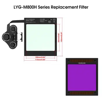 

YESWELDER Solar Auto Darkening Filter Replaceable ADF for Welding Helmet/Welding Mask of LYG-M800H Series