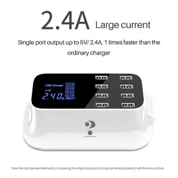

3C Smart 8-port USB Mobile Phone Charger LCD Universal Charger Fast Hub Adapter USB Power Portable B5L9