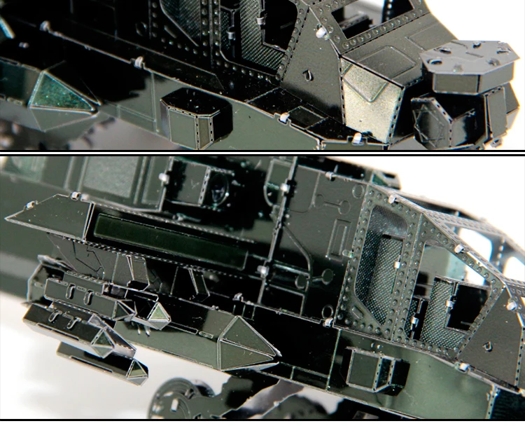 Металлическая Нержавеющая сталь DIY Сборная модель 3D головоломка AH64D цветной вертолет