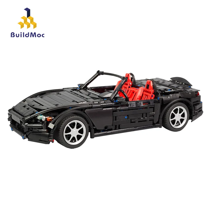 BuildMoc Technic Car MOC Supercar Speed Champions City Racers Vehicle Sport Car Building Blocks Bricks Technic Toys For Children