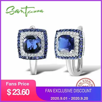 

SANTUZZA Silver Earrings For Women 925 Sterling Silver Stud Earrings Silver 925 with Stones Cubic Zirconia brincos Jewelry