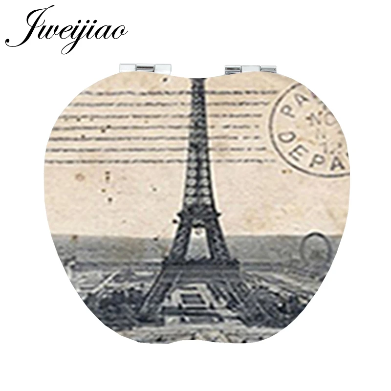 NS049 02 JWEIJIAO exposition 1889 Парижская башня винтажные инструменты аксессуары в форме яблока moive мини складывающееся зеркало для девочек EF30 - Цвет: NS049 02