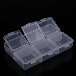 Mini boîte à médicaments en plastique, support de poitrine, organisateur de rangement, conteneur, étui portable, Mini boîte à médicaments à 6 grilles, étanche, petit médicament 
