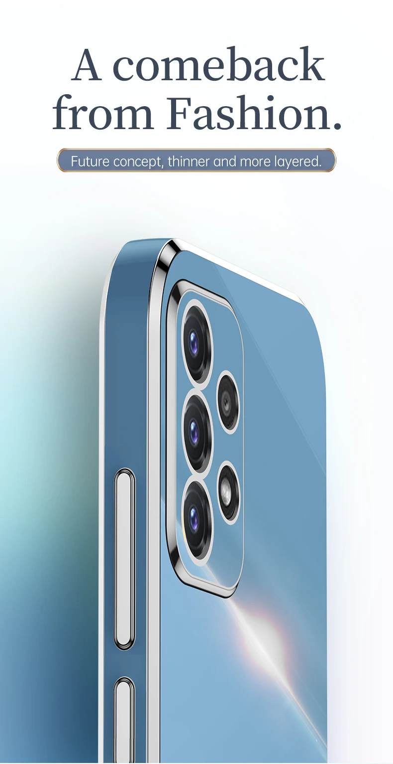 Luxury Plating Phone Case For Samsung Galaxy Soft Square Frame_voghion.com