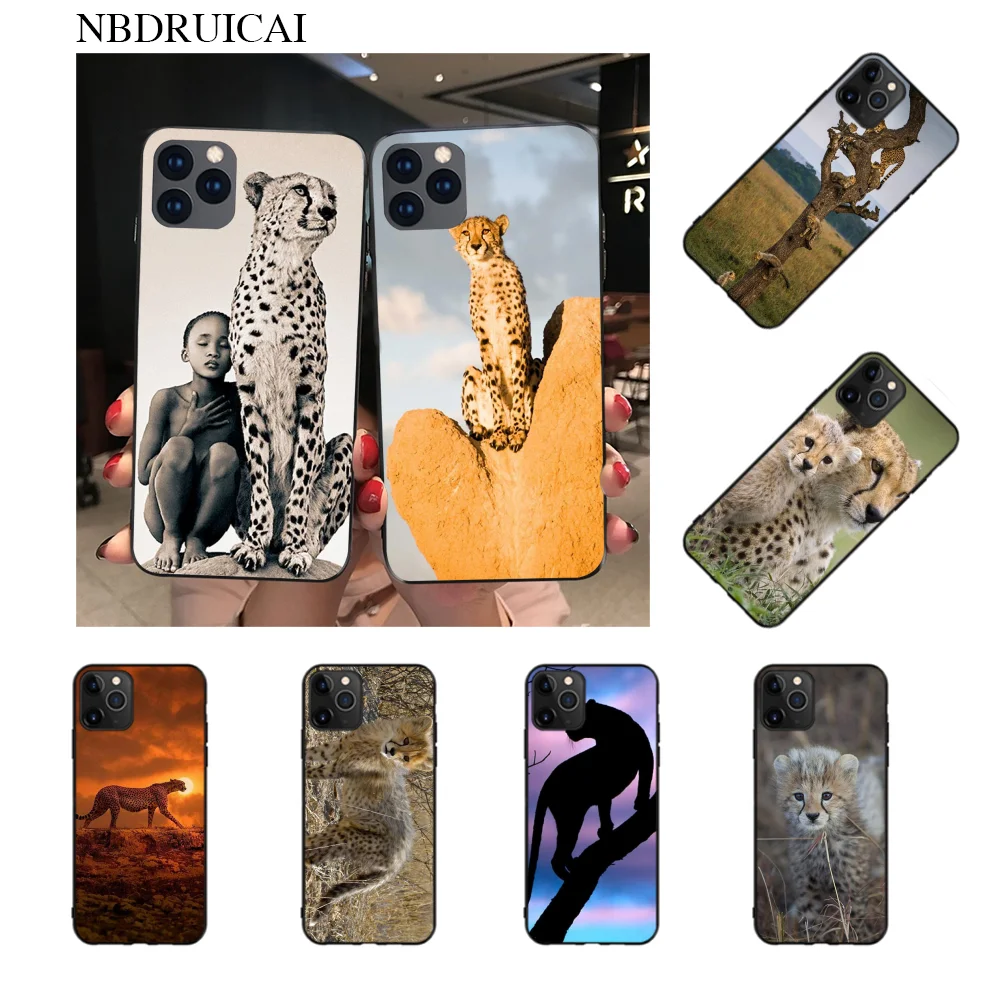 NBDRUICAI Cheetah ТПУ Черный чехол для телефона Корпус iPhone 11 pro XS MAX 8 7 6 6S Plus X 5S SE XR |