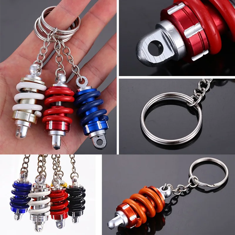 

New Car Motorcycle Keychain Motor Modified Shock Absorber Key Ring Car Decoration Key Chain Auto Motorbike Keyring Accessories