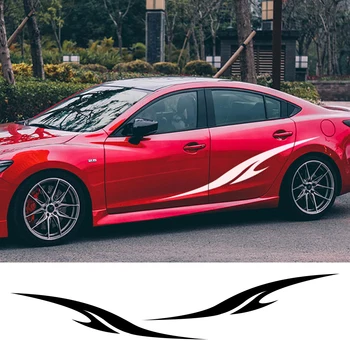 

2PCS Racing Sports Car Sticker Side Skirts Vinyl Decal Funny DIY Car Styling Graphic Decal Auto Tuning Accessories