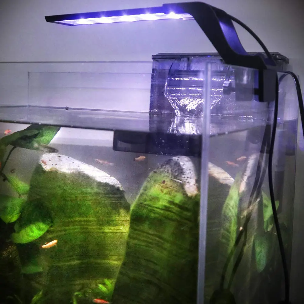 

Freshwater Fish Tank Ultra-Thin Led Aquarium Light Clip On Fish Tank Light With Extendable Bracket White And Blue Leds Lamp New