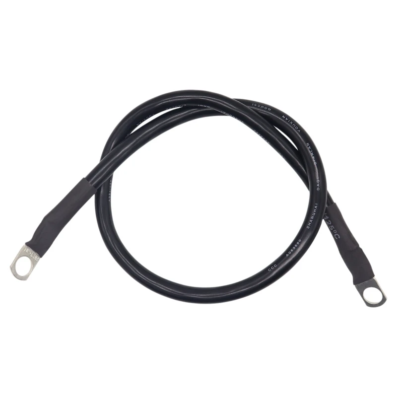 2 Foot 4 AWG Battery Cable Wire with 3/8 inch Ring Terminals Universal
