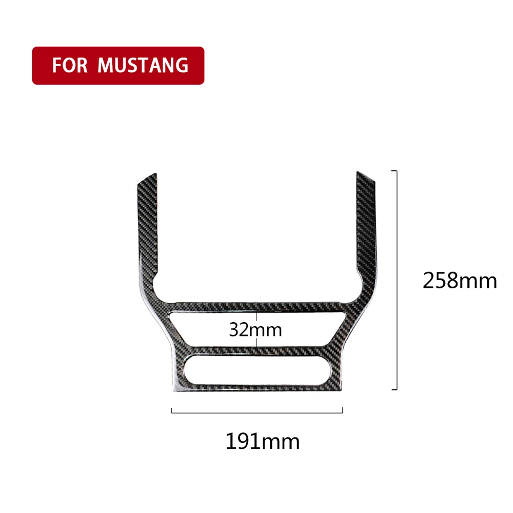 

Car Styling Sticker Carbon Fiber Central Control Air Conditioning CD Panel Cover Trim Sticker Fit for Ford Mustang 2015-2017