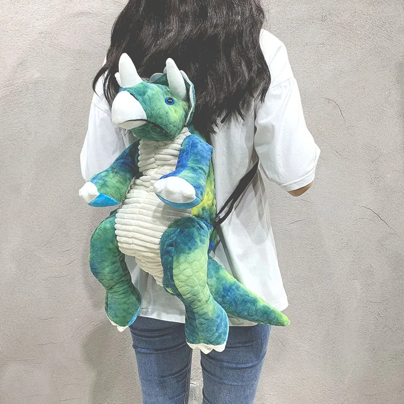 Candice guo плюшевая игрушка мягкая кукла Мультяшные Животные Динозавр тираннозавр рекс Трицератопс рюкзак школьный плечевая сумка