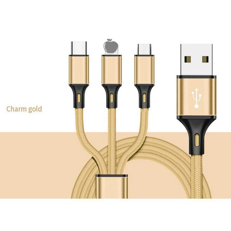 USB кабель для iPhone XS X 8 7 6 зарядное устройство 3 в 1 микро USB кабель для Android USB TypeC кабели для мобильных телефонов для samsung S9