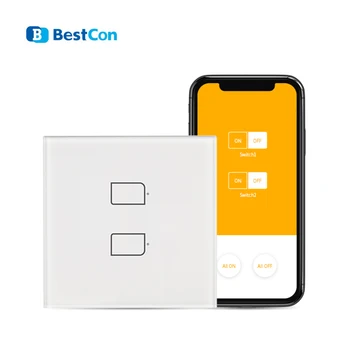 

BroadLink Bestcon TC2S--2gang EU version Single Live RF Smart Wall Light Touch Switch works with Alexa and Google assistant