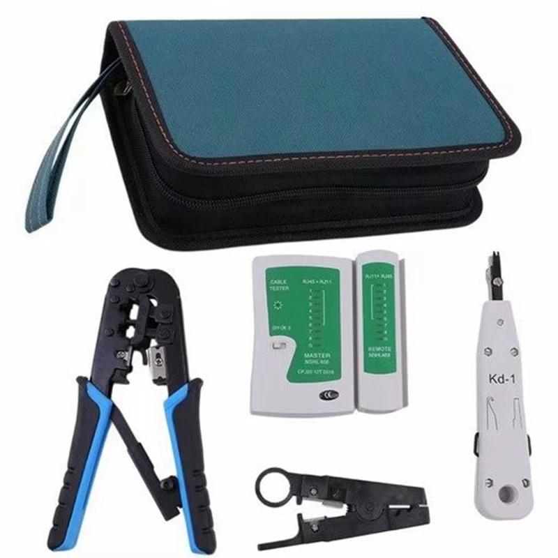 

Ethernet Tool Kit 5 Piece Network Ratcheting Crimper Tool,Cable Tester, Punch Down Tool, Wire Stripping Pliers