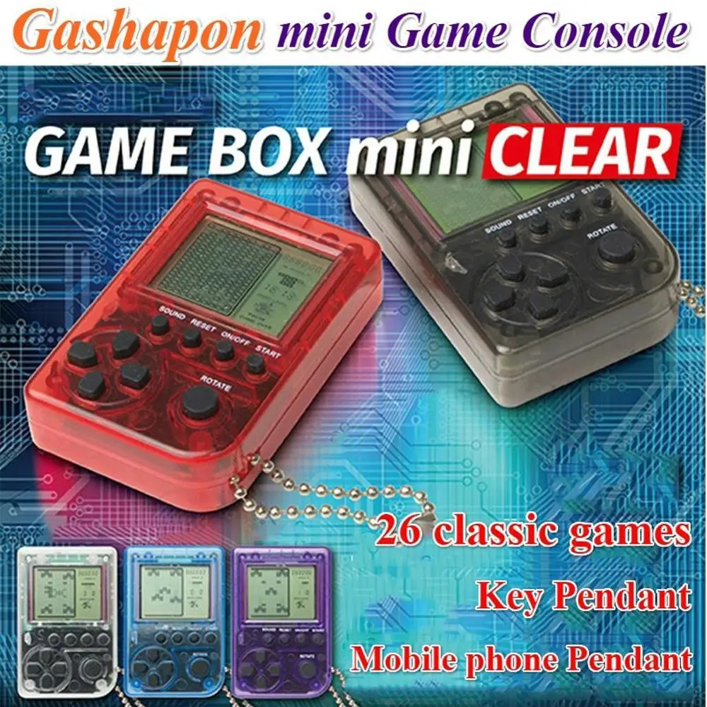 Mini Console Game Machine Children's Handheld Nostalgic Mini Game Console With Keychain Tetris Video Game Kids Children Gifts