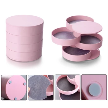 

Korean Style Fresh And Simple Girl Earrings Plate Jewelry Box Protable Earrings Ring Multi-function Jewelry Storage Box With Lid