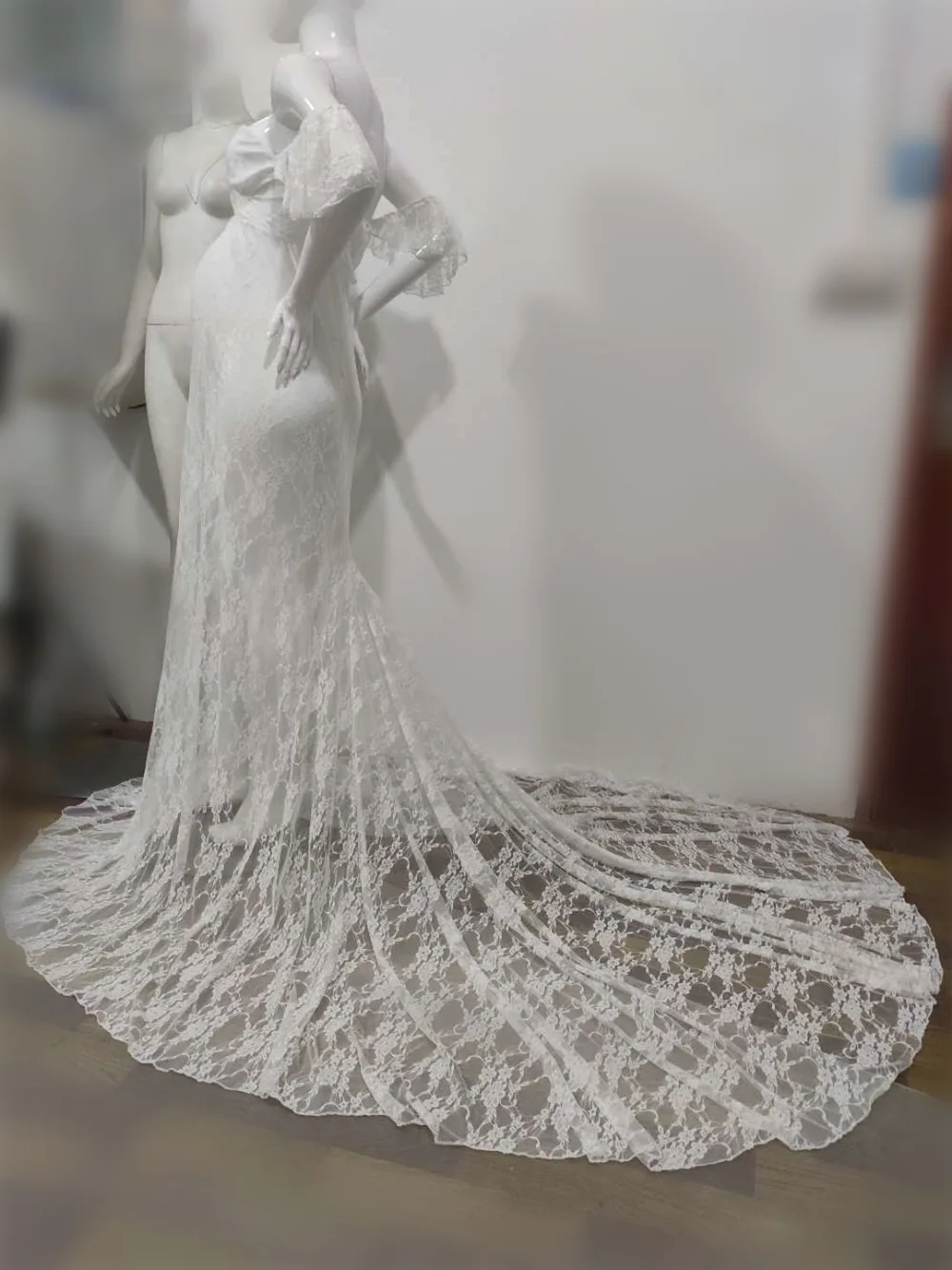 Sexy Lace Maternity Dresses Photography Props Chiffon Shawl Fancy Pregnancy Dress For Photo Shoot Long Pregnant Women Maxi Gown (13)