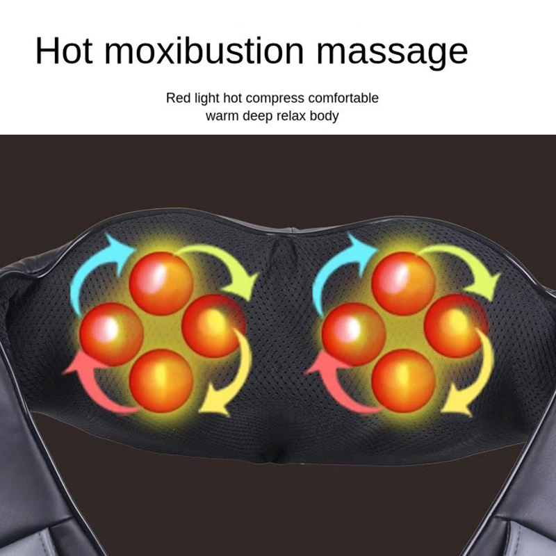 Portable U Type Massage Shawl Simulation Knead Massager For Neck Shoulder Body Warm Moxibustion Ele