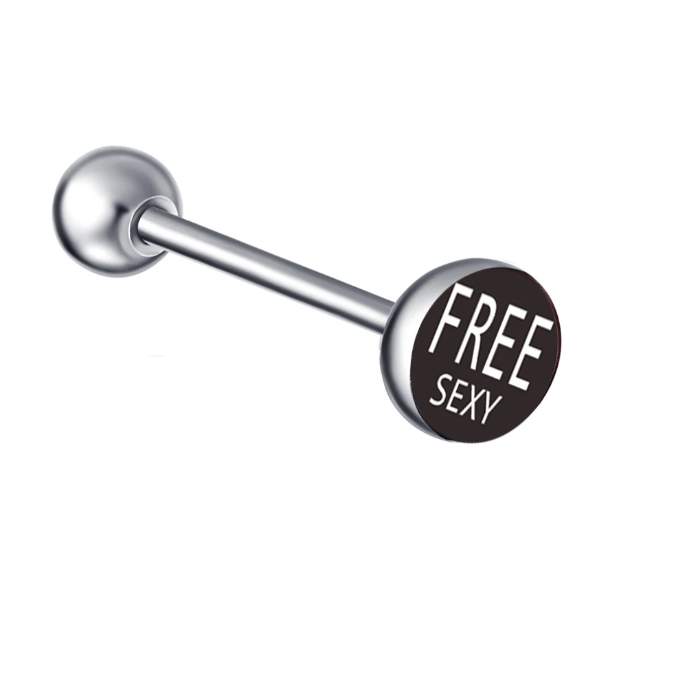 free sexy TIANCIFBYJS из нержавеющей стали 14 г металлический пирсинг для тела логотип кольца для сосков спиральные украшения для пирсинга украшение-серьга для тела для женщин мужчин 1 шт. или 1 комплект - Окраска металла: free sexy