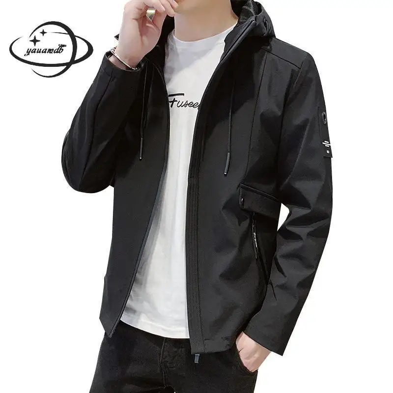 

mens jackets spring autumn male coats clothing Hooded Zipper short style Thin Slim Windshield Casual man outerwear clothes h84