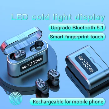 

TWS Wireless 9D HiFi Bluetooth5.0 Earphone CVC8.0 Noise Reduction Stereo Wireless Headset LED Display Waterproof Dual Earphones