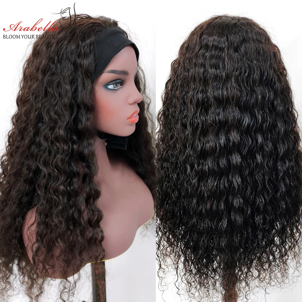 Headband Wig Water Wave Wig 100% Human Hair Wigs Remy Arabella Glueless Wig For Women Brazilian Hair Headband Wig Human Hair Wig