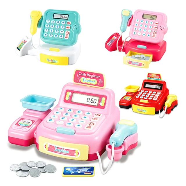 Mini Cash Register Baby Montessori Educational Game Toy for Kids Role Play Supermarket Cashier Children Toys Brain Training 5