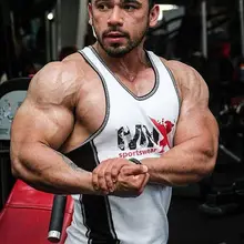 Мышцы Фитнес братья здоровая красота жилет мужской спортивный I-shaped Hurdle тренировочный костюм без рукавов быстросохнущие Топы эластичность Loos